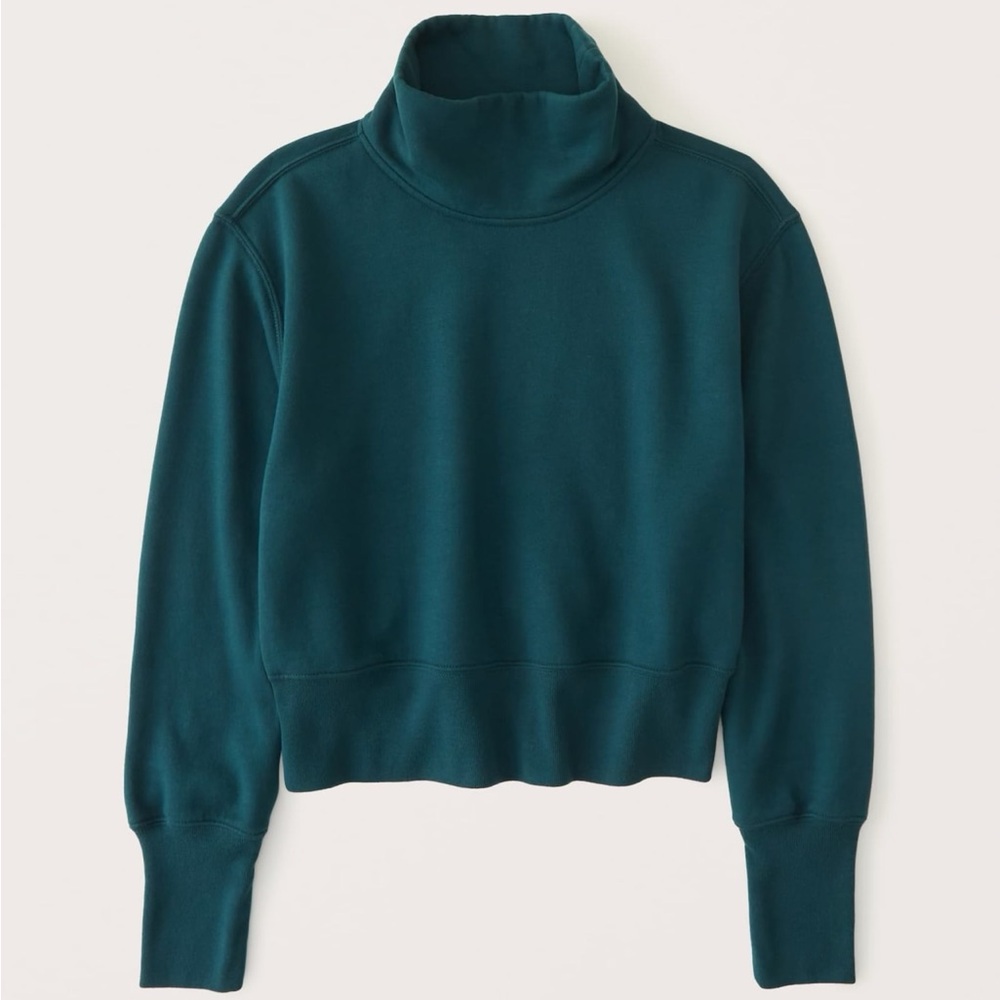 EUC abercrombie mockneck teal green blue sweater S